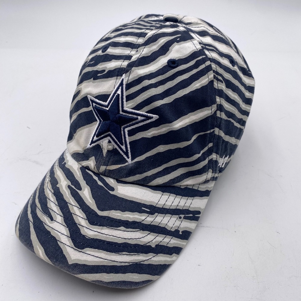 DALLAS COWBOYS '47 Brand Zubaz Clean Up Hat Unisex OSFA Navy White Zebra Stripe